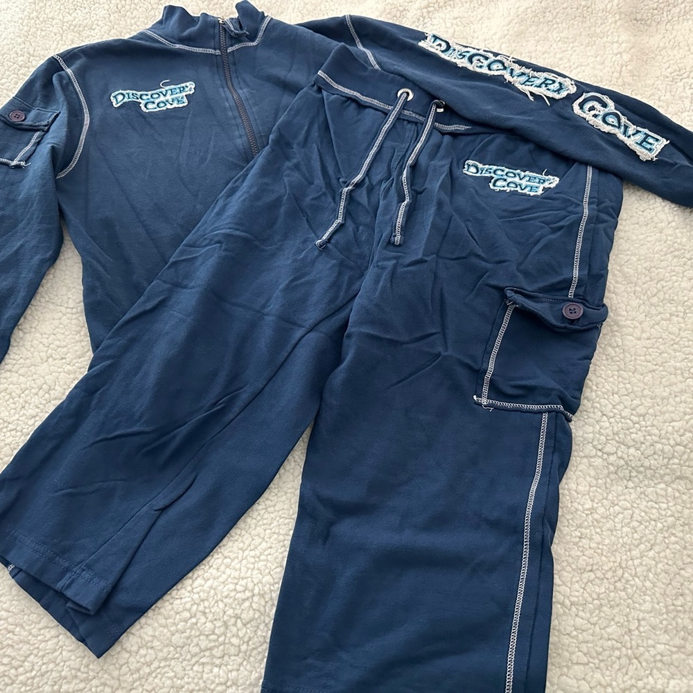 EUC Women’s Discover Cove Navy Active/Leisure Jacket/Capri Set Sz S